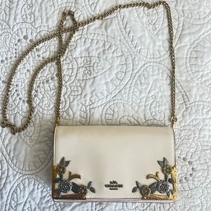 Coach metal tea rose crossbody purse